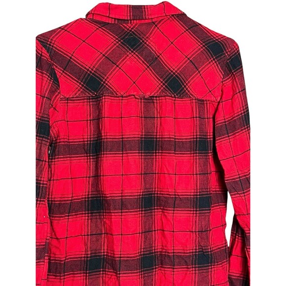 Abercrombie & Fitch Womens Top Size M Light Flannel Plaid Button-Up Cottage/Fall - Picture 9 of 11